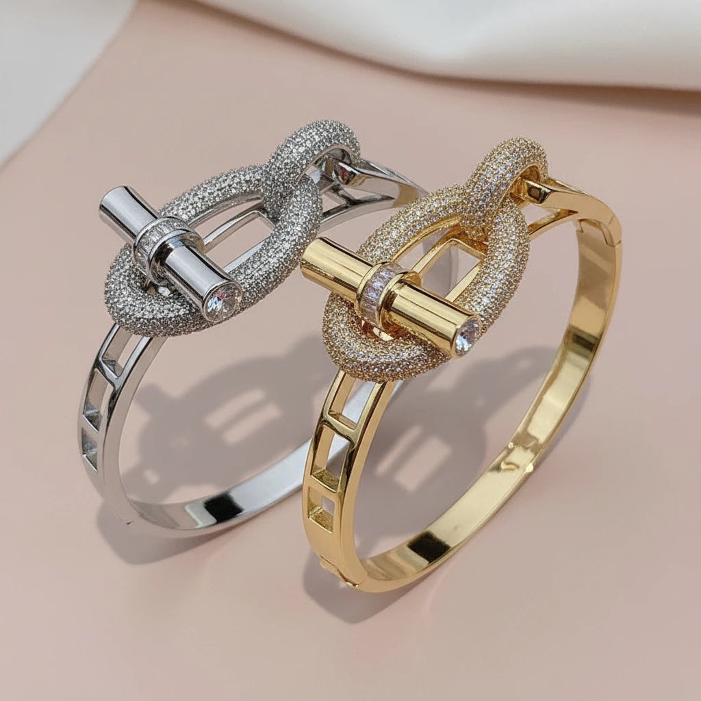 Open Circle Zirconia Bracelet, Necklace & Earrings