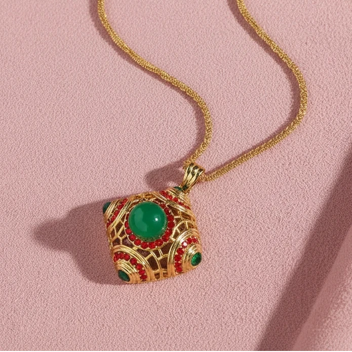 Palace Enamel Green Glazed Pendant