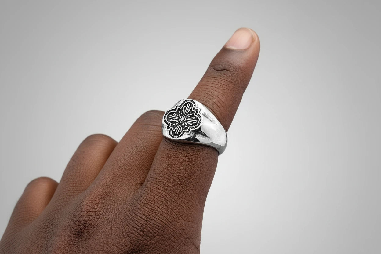 Cathedral Window Cross Ring