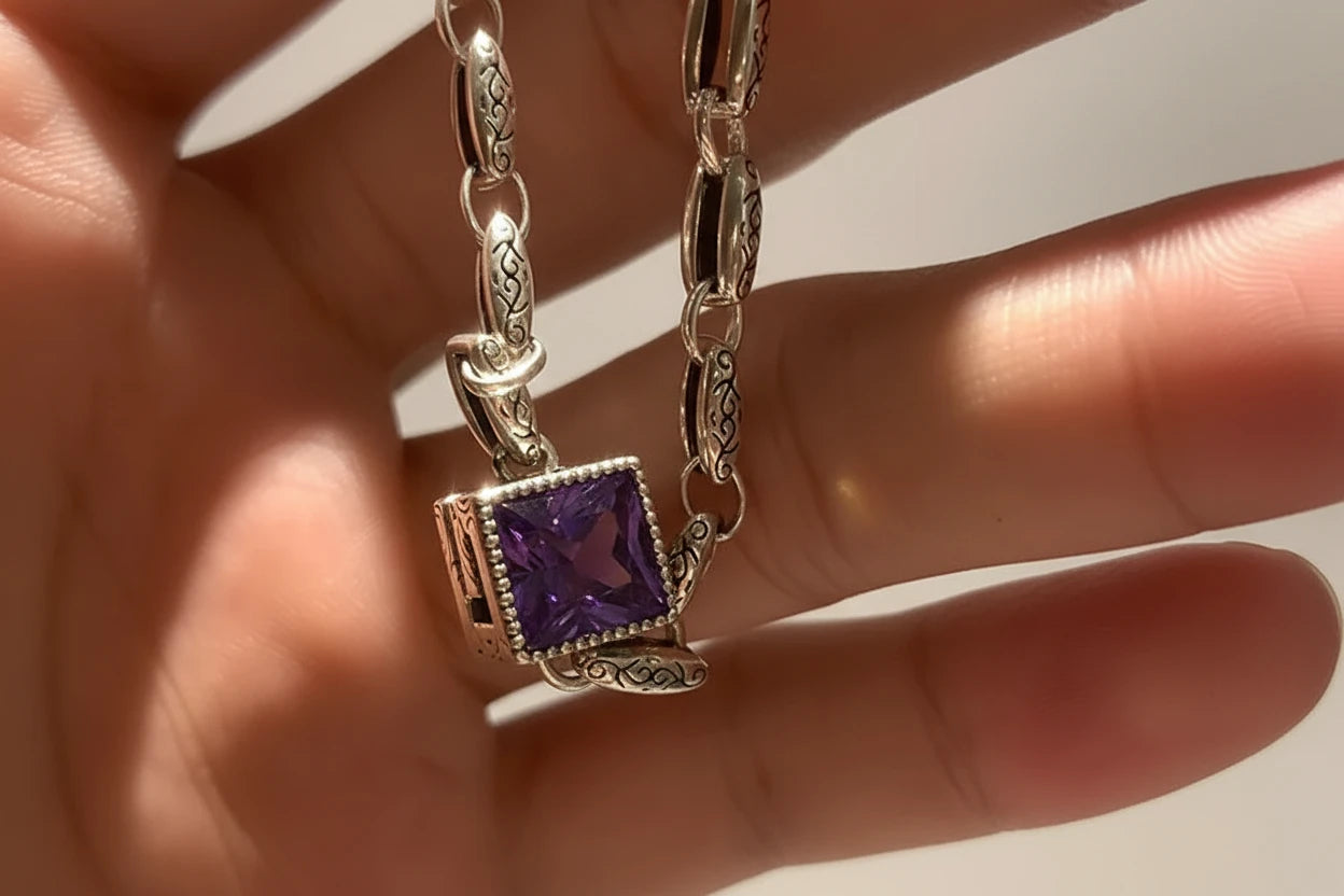 Square Purple Zirconia Bracelet