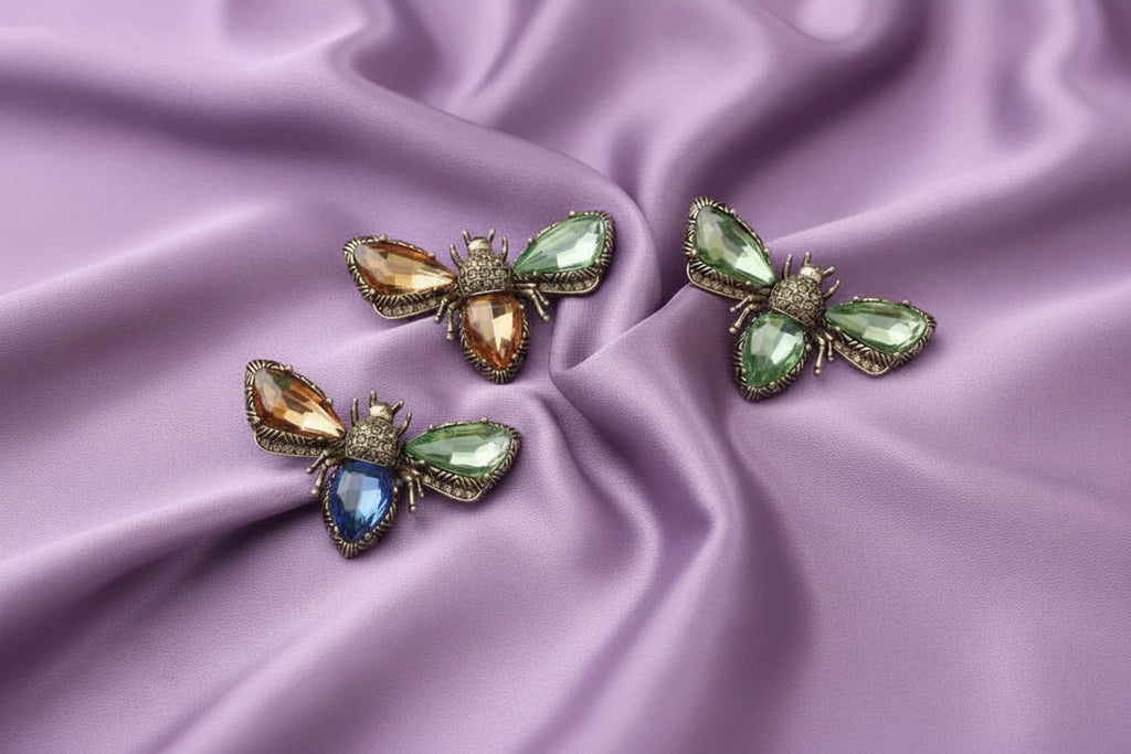 Jeweled Wings Rhinestone Brooch
