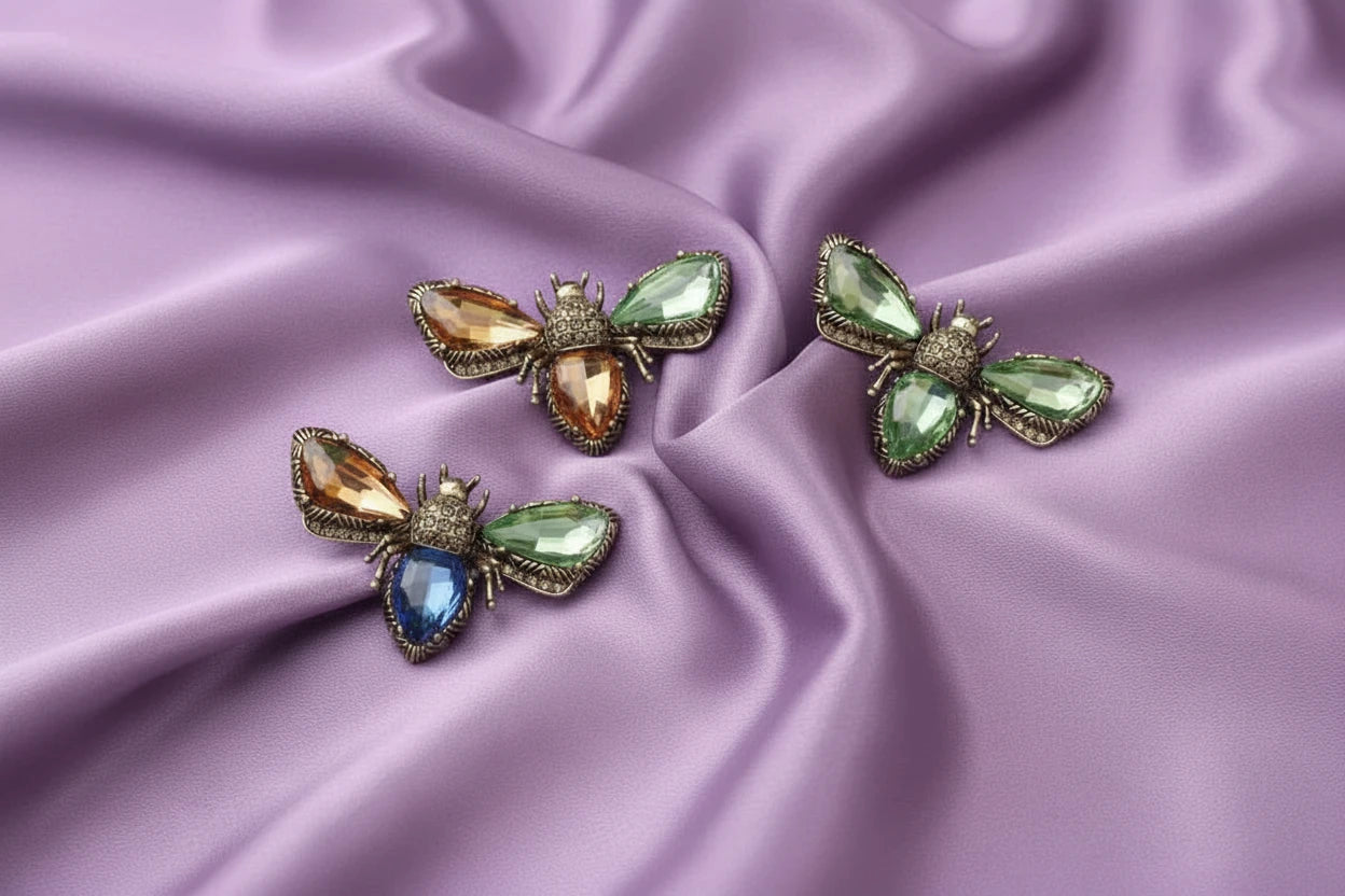 Jeweled Wings Rhinestone Brooch