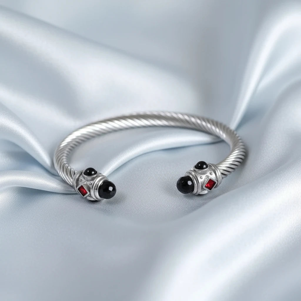 Wire Twist Adjustable Luxury Gemstone Bracelet