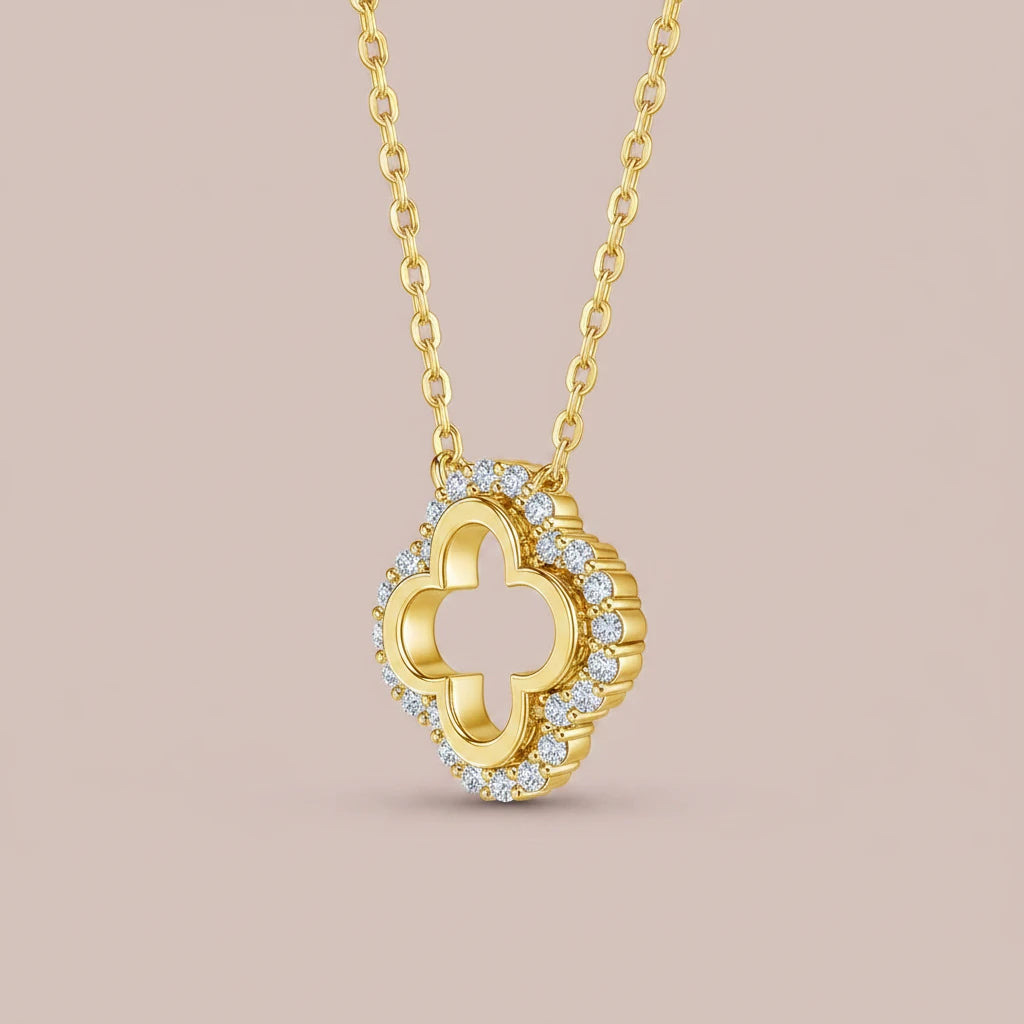 Four Leaf Clover Moissanite Pendant Necklace