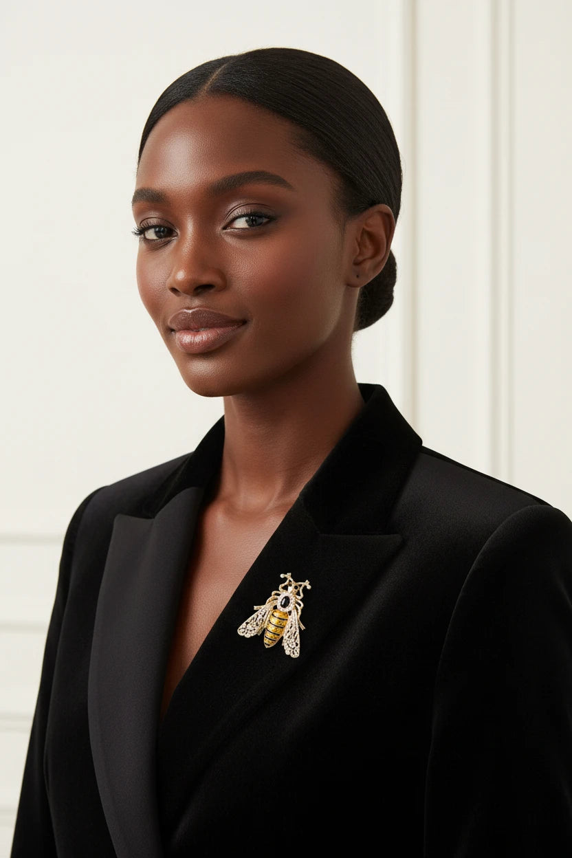 Rhinestone Bumblebee Brooch