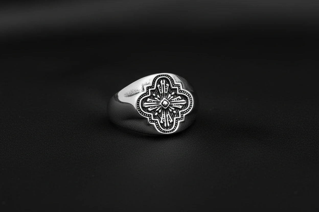 Cathedral Window Cross Ring