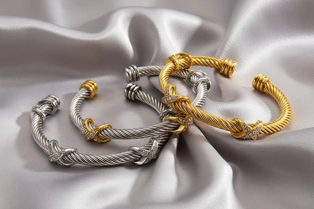 Figure-8 Cross Cuff Bracelet