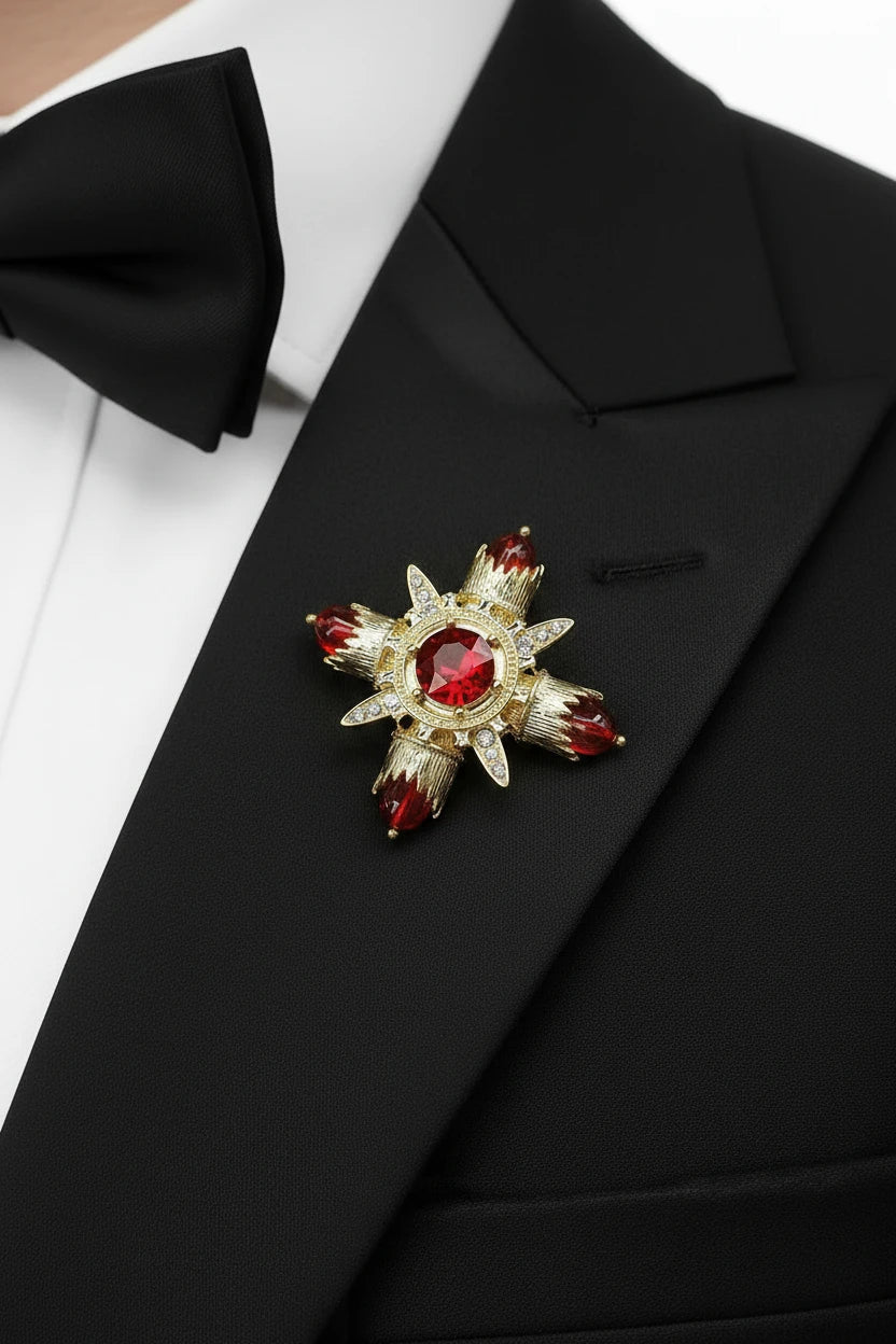 Ruby Burst Brooch