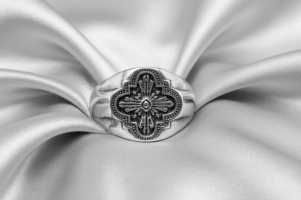 Cathedral Window Cross Ring