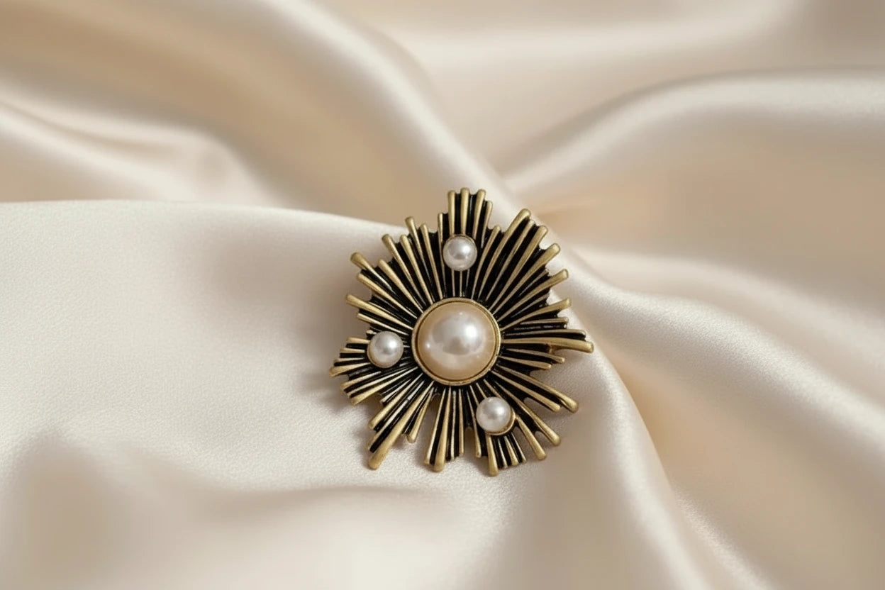 Pearl Geometric Ring & Earrings