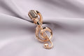 Music Note Microphone Brooch