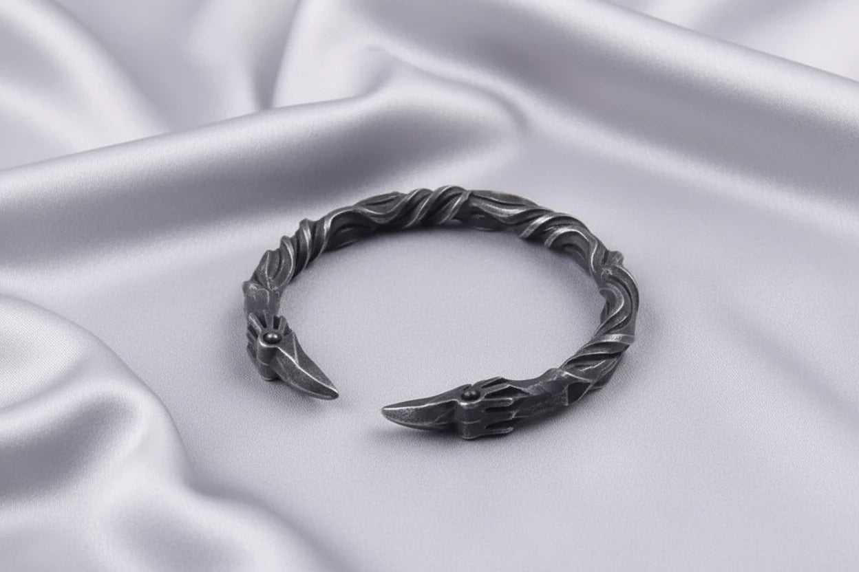 Blackened Raven Cuff Bracelet