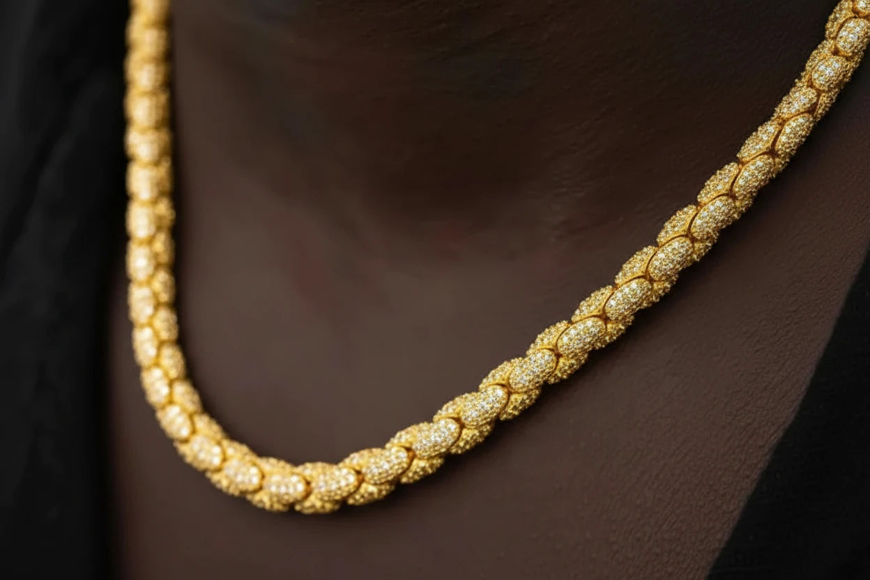 Pave Reptile Snake Chain