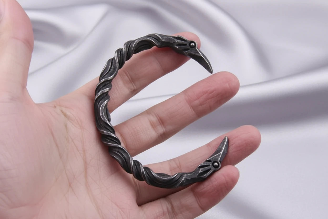 Blackened Raven Cuff Bracelet