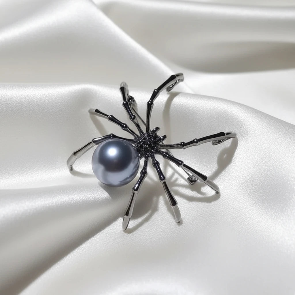 Pearl Spider Brooch