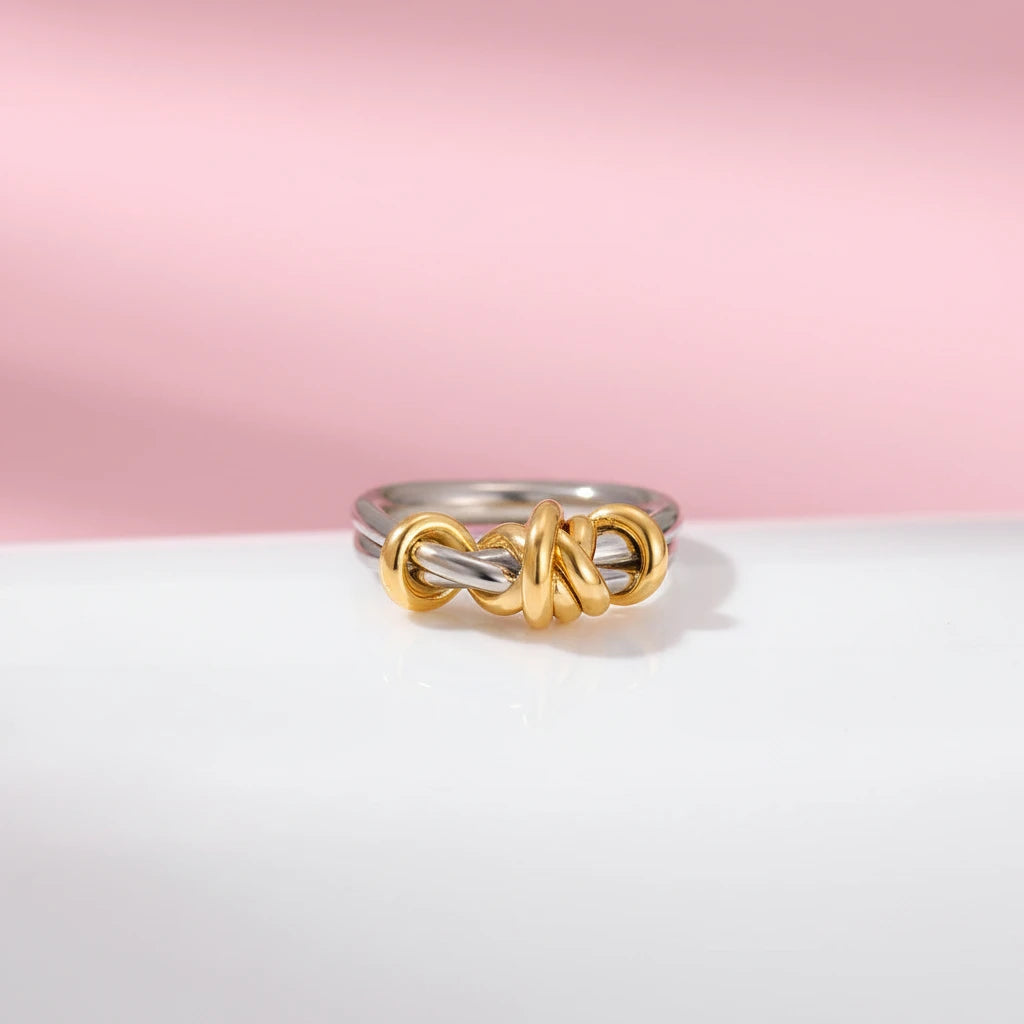Two Color Rope Spiral Ring