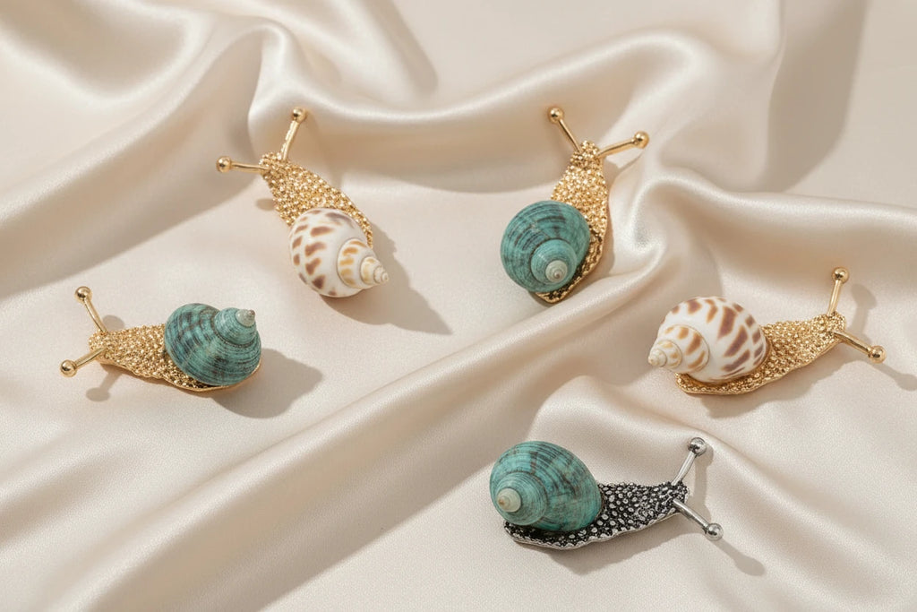 Snail Rhinestone Inlaid Brooch