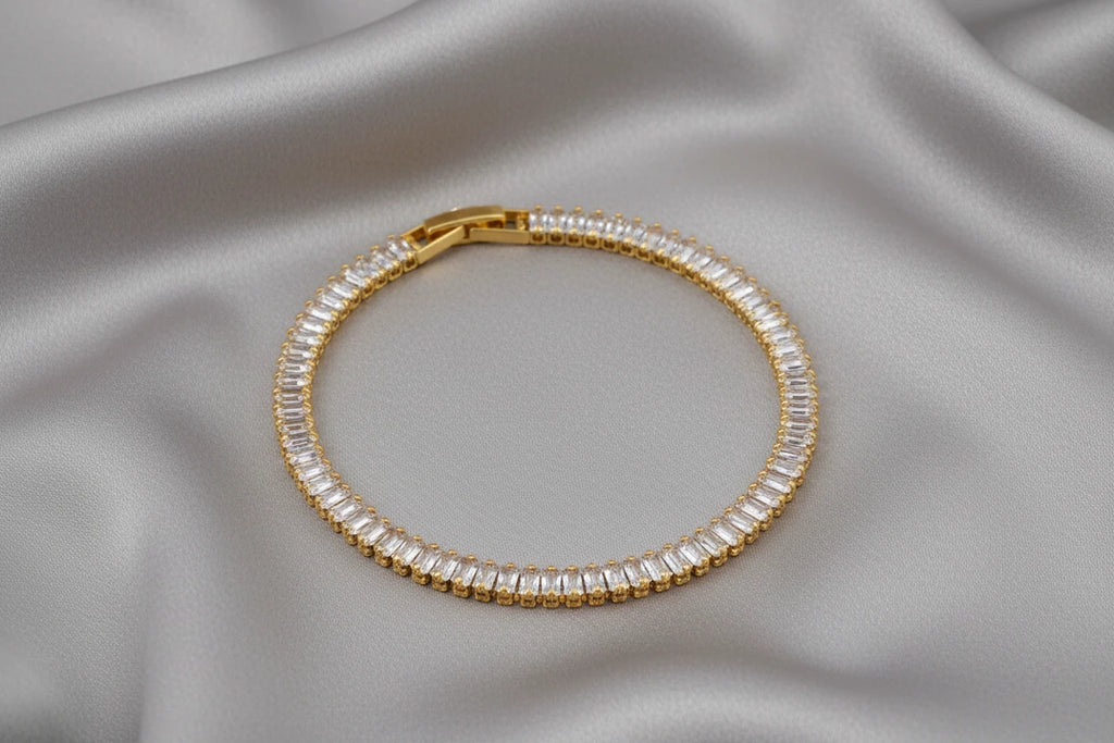 Luxury Rectangular Gemstone Necklace & Bracelet
