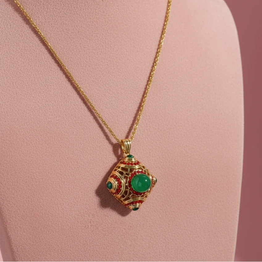 Palace Enamel Green Glazed Pendant