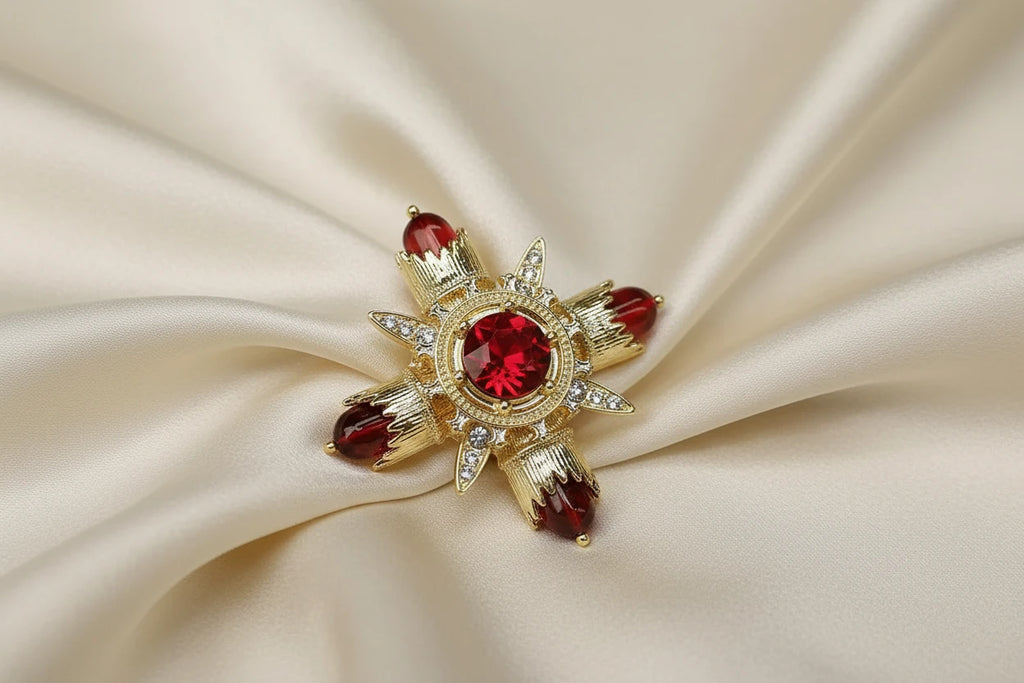 Ruby Burst Brooch