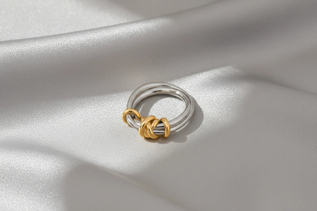 Two Tone Spiral Rope Ring