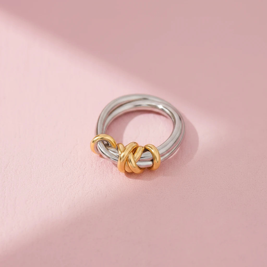 Two Color Rope Spiral Ring