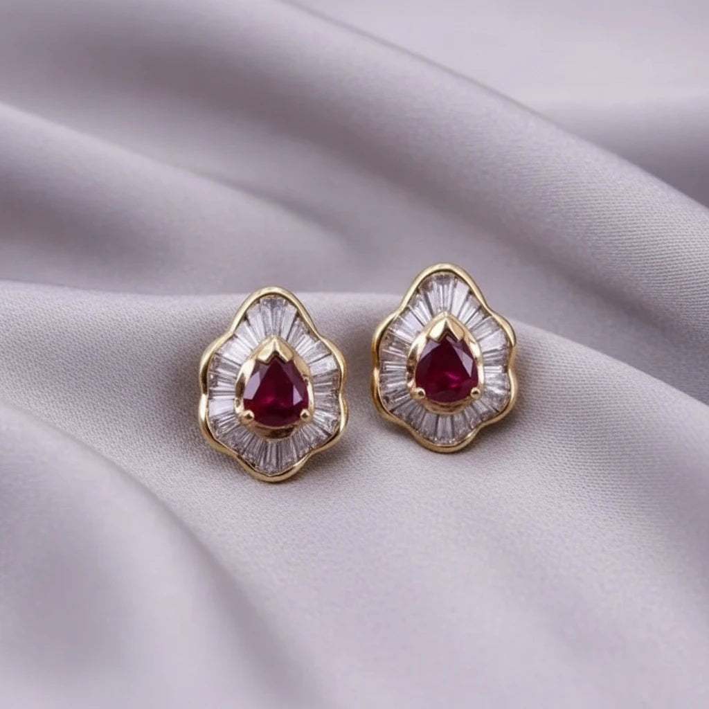 Inlaid Zirconia Drop Earrings