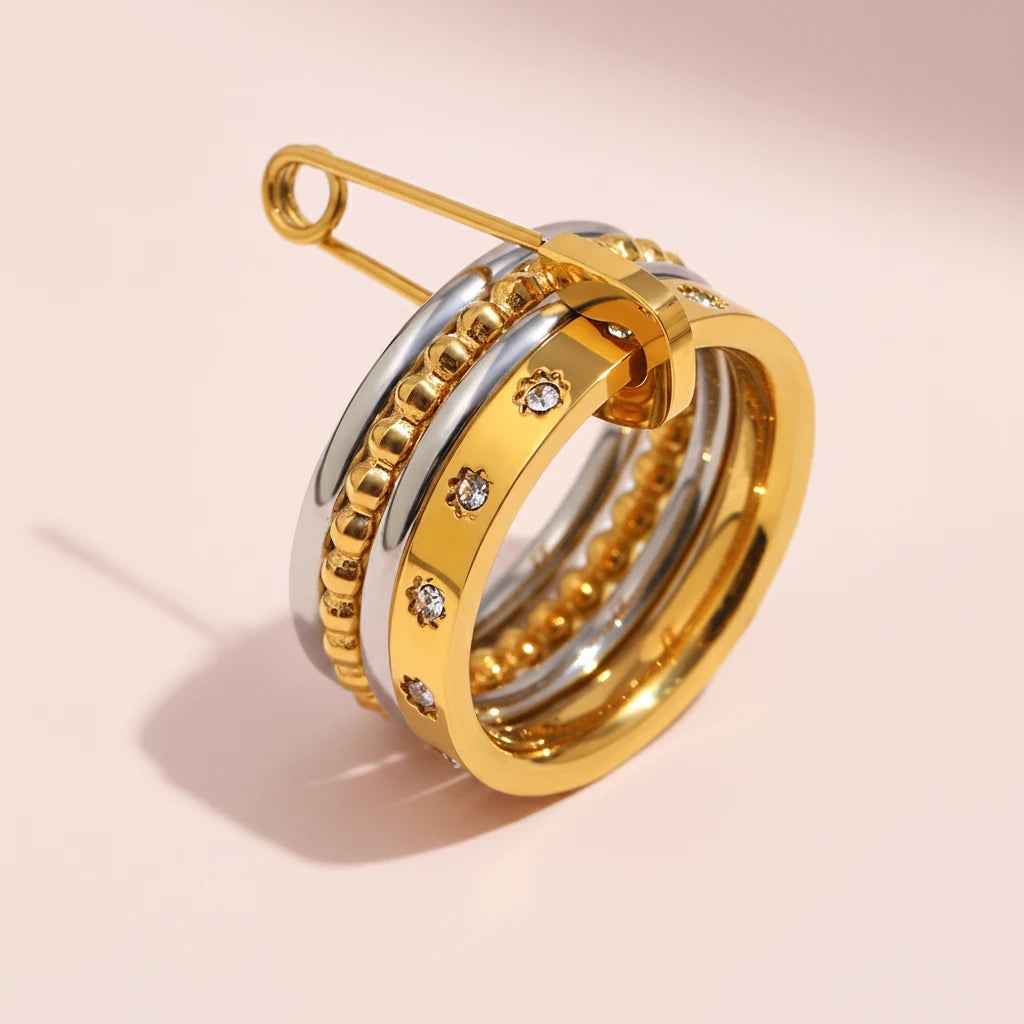 Loop Buckle 4-Layer Stainless Steel Ring