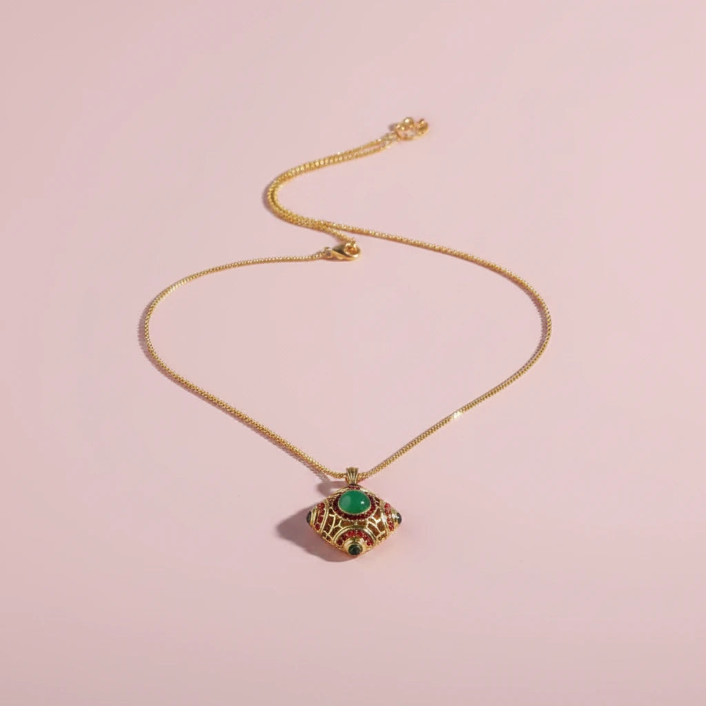 Palace Enamel Green Glazed Pendant