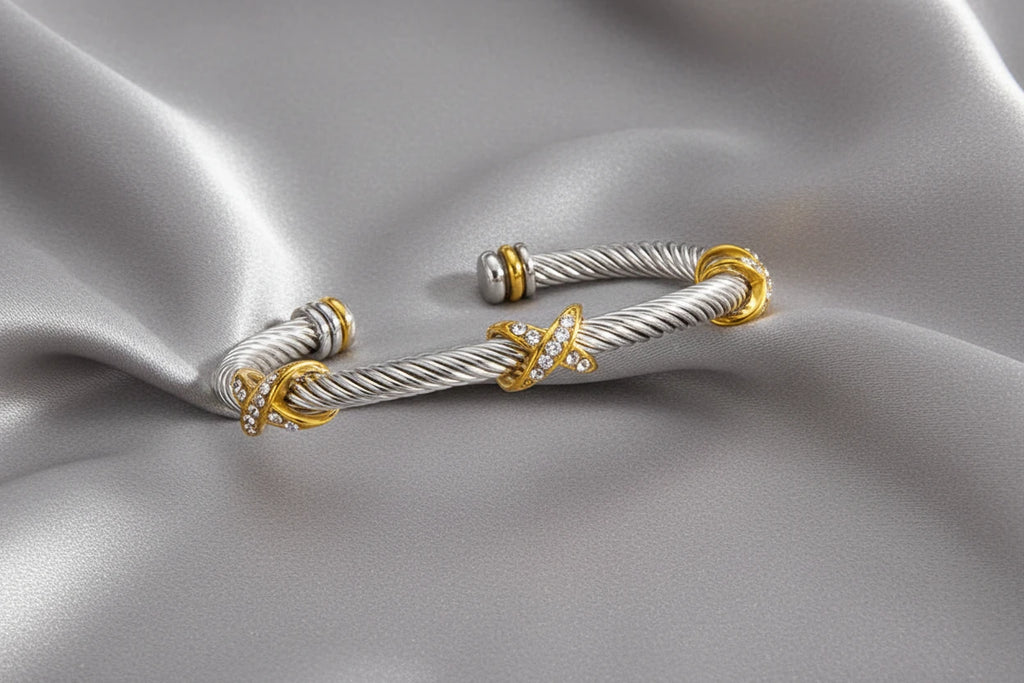 Figure-8 Cross Cuff Bracelet