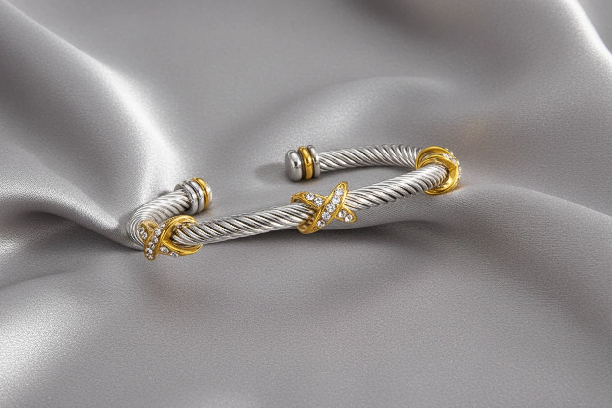 Figure-8 Cross Cuff Bracelet