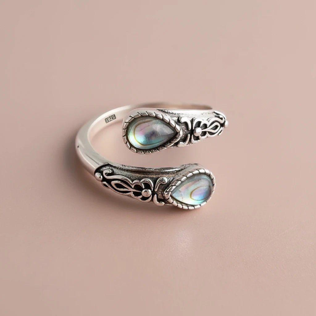 Adjustable Vintage Blue Stone Ring