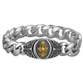 Cuban Link Filigree Cross Bracelet