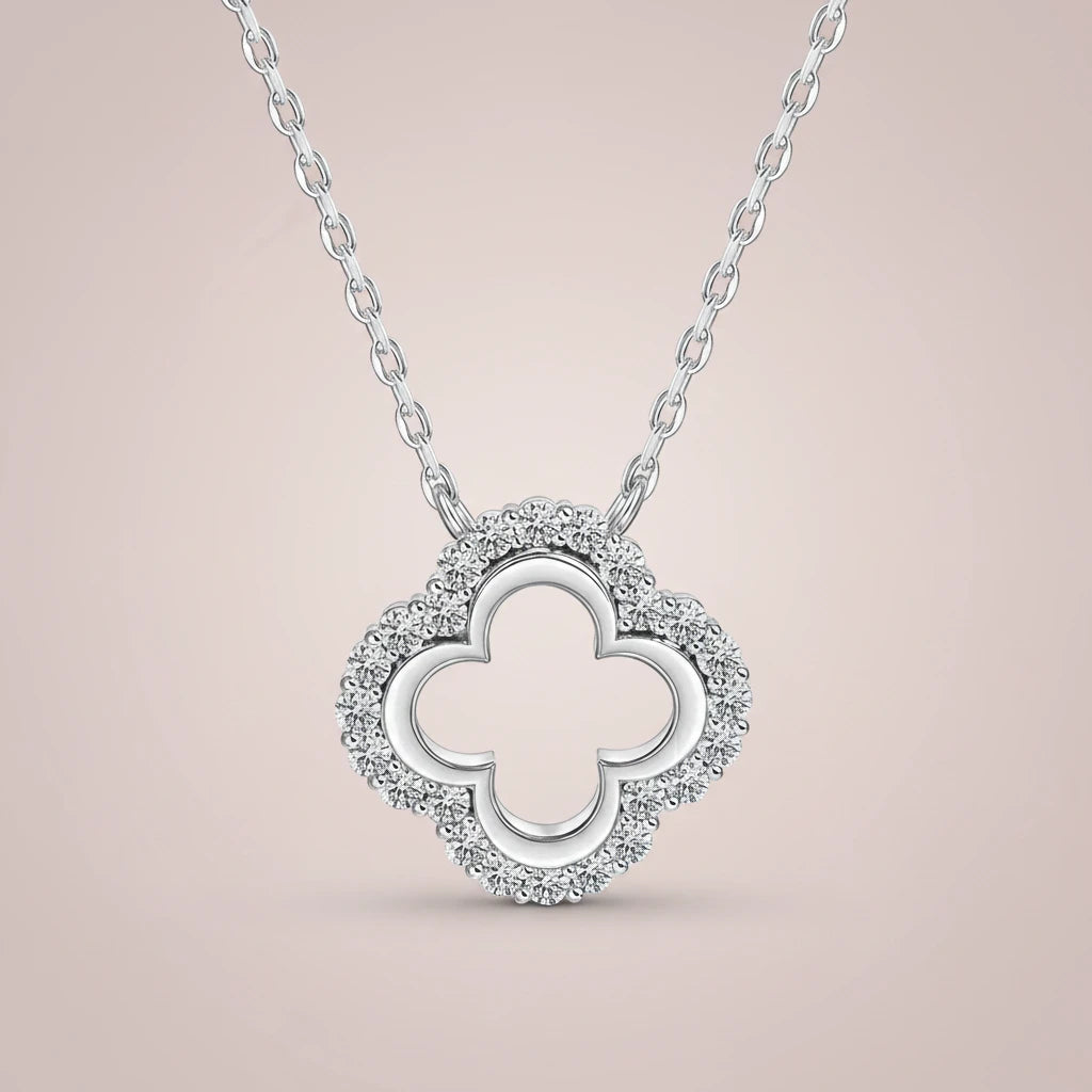 Four Leaf Clover Moissanite Pendant Necklace