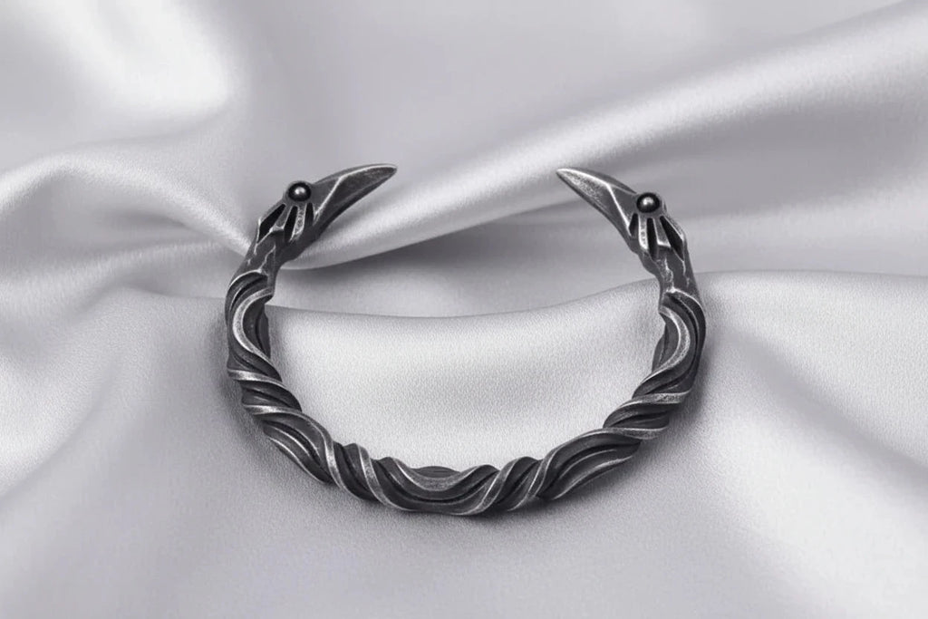 Blackened Raven Cuff Bracelet