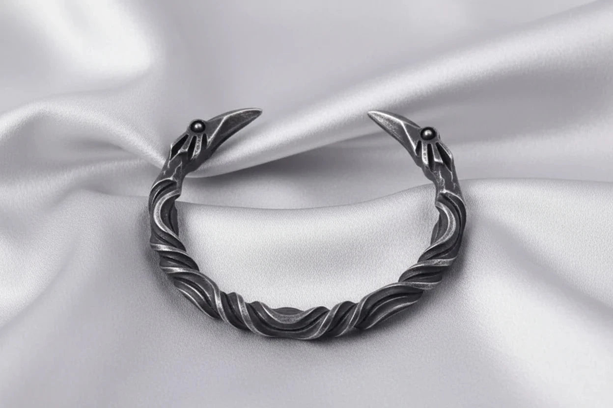 Blackened Raven Cuff Bracelet