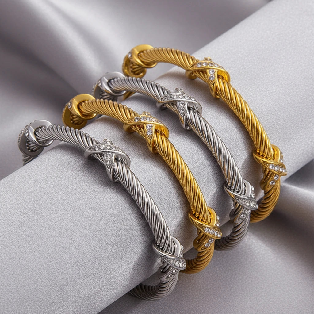 Figure-8 Cross Cuff Bracelet