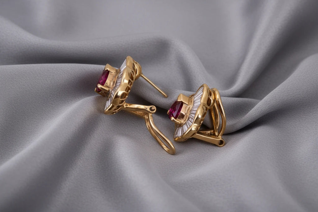 Inlaid Zirconia Drop Earrings