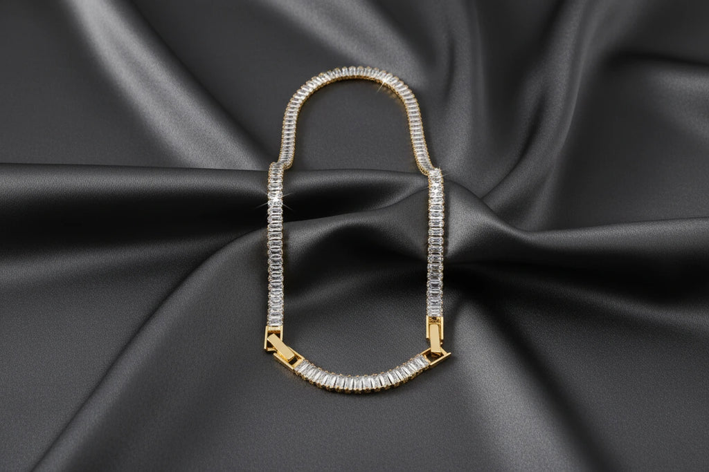 Luxury Rectangular Gemstone Necklace & Bracelet