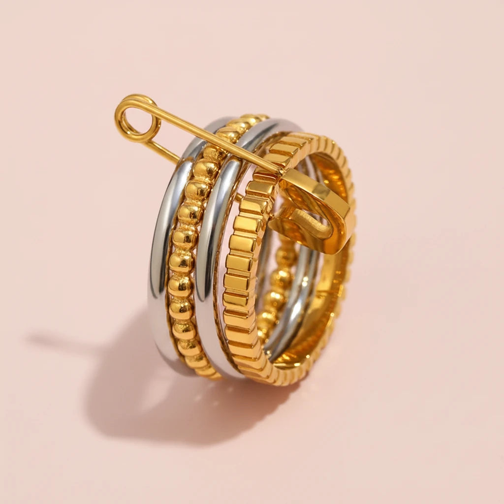 Loop Buckle 4-Layer Stainless Steel Ring