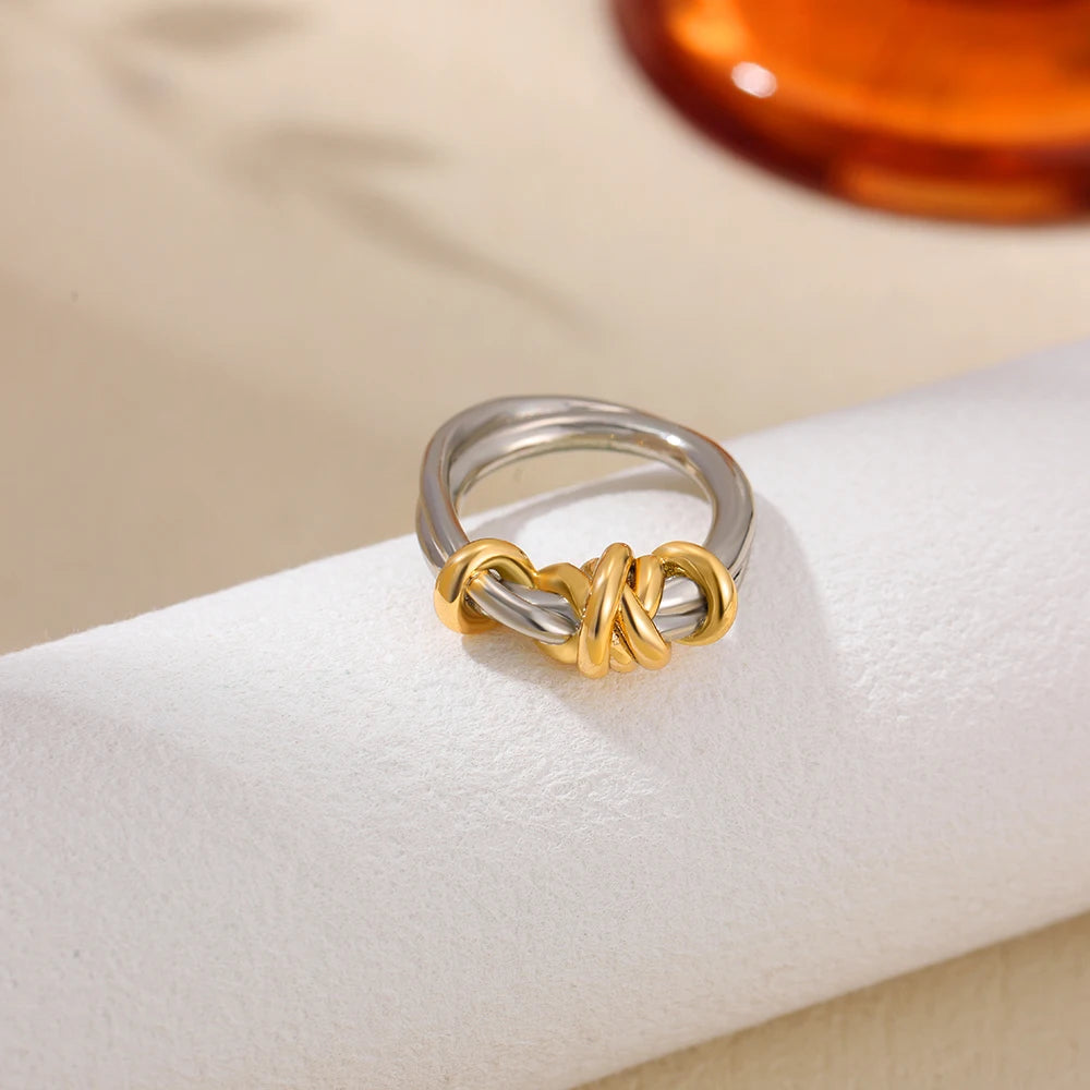 Two Color Rope Spiral Ring
