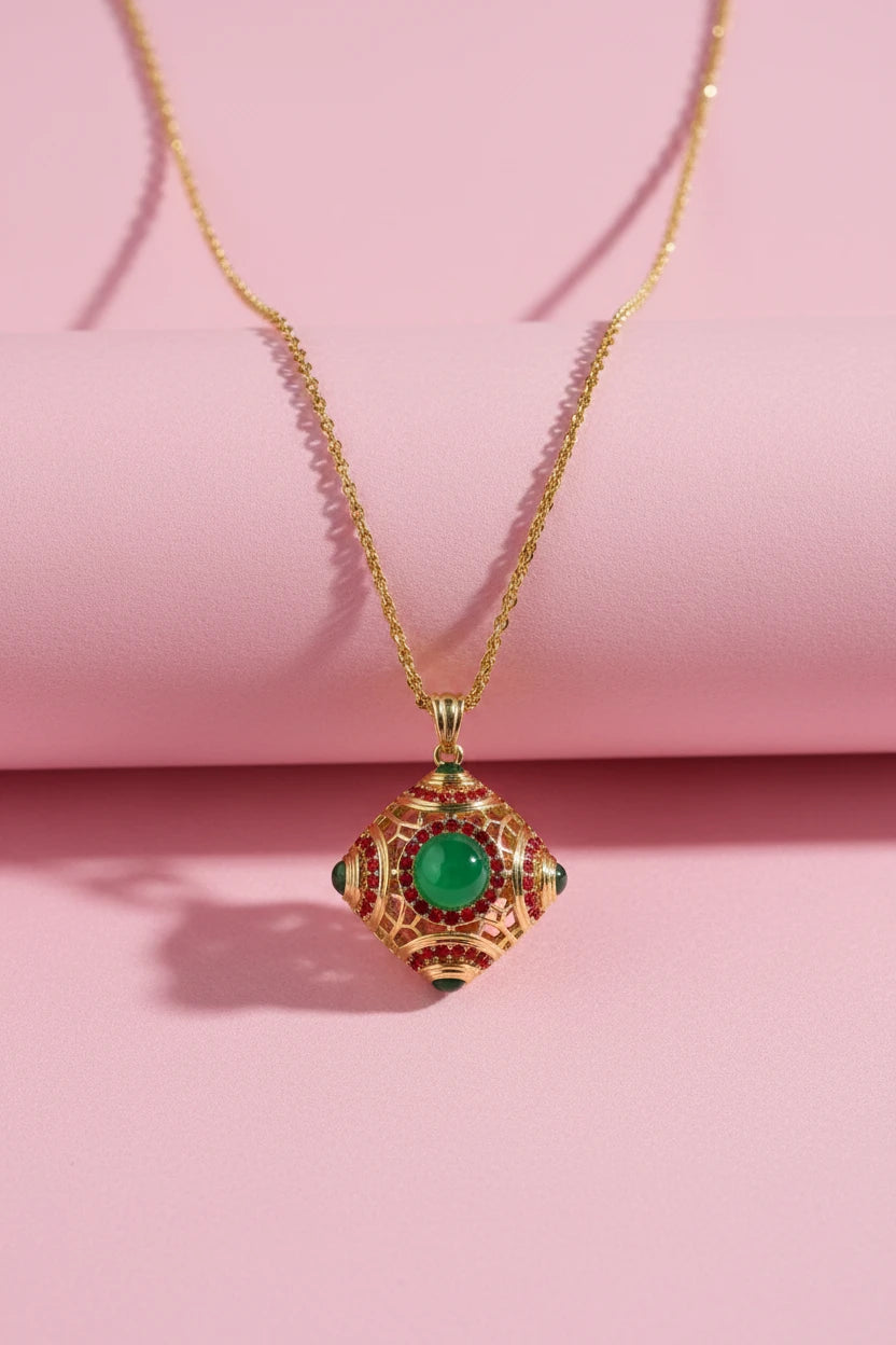 Palace Enamel Green Glazed Pendant