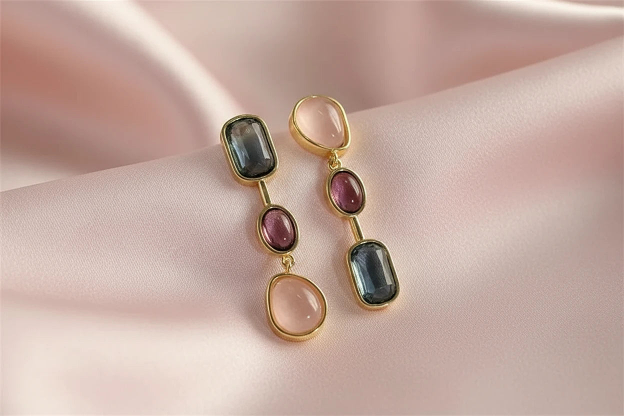 Asymmetrical Resin Drop Earrings