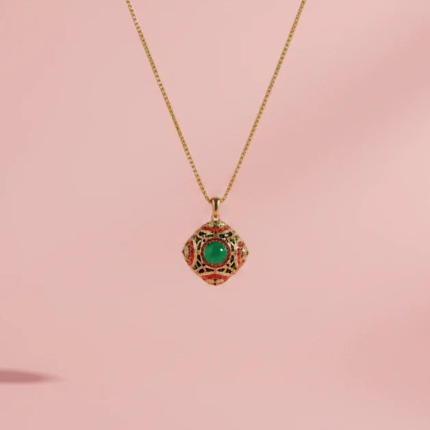 Palace Enamel Green Glazed Pendant
