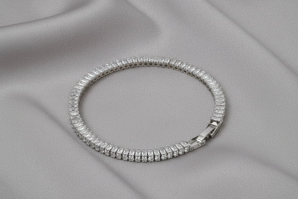 Luxury Rectangular Gemstone Necklace & Bracelet
