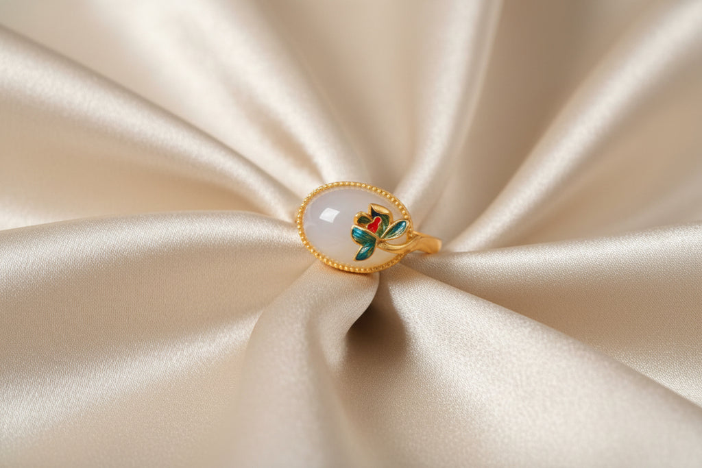 Lotus Inlaid Ring