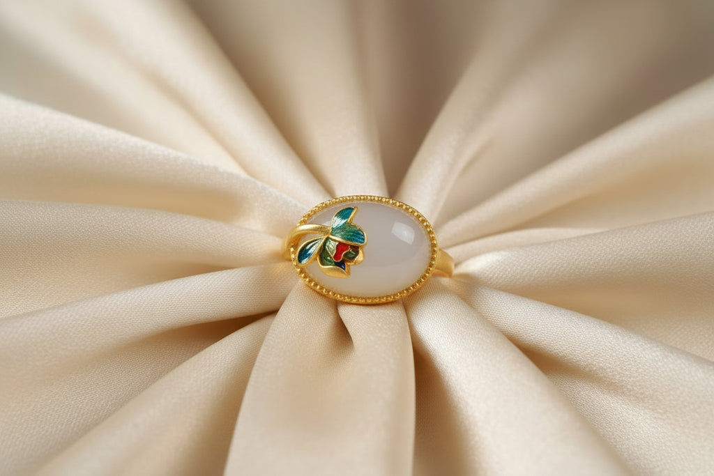 Lotus Inlaid Ring