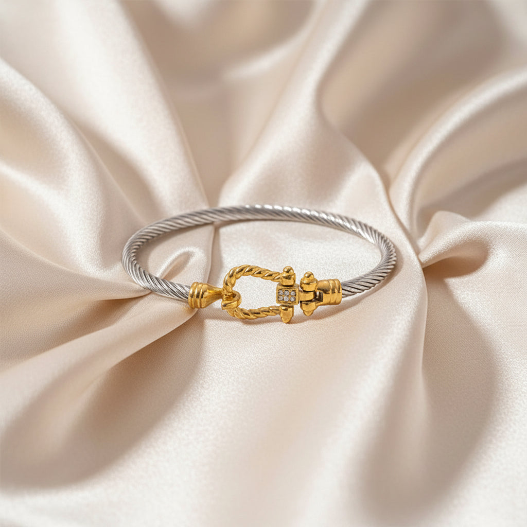 Titanium Horseshoe Clasp Bracelet