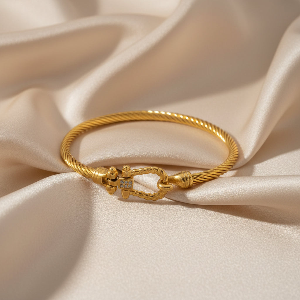 Titanium Horseshoe Clasp Bracelet