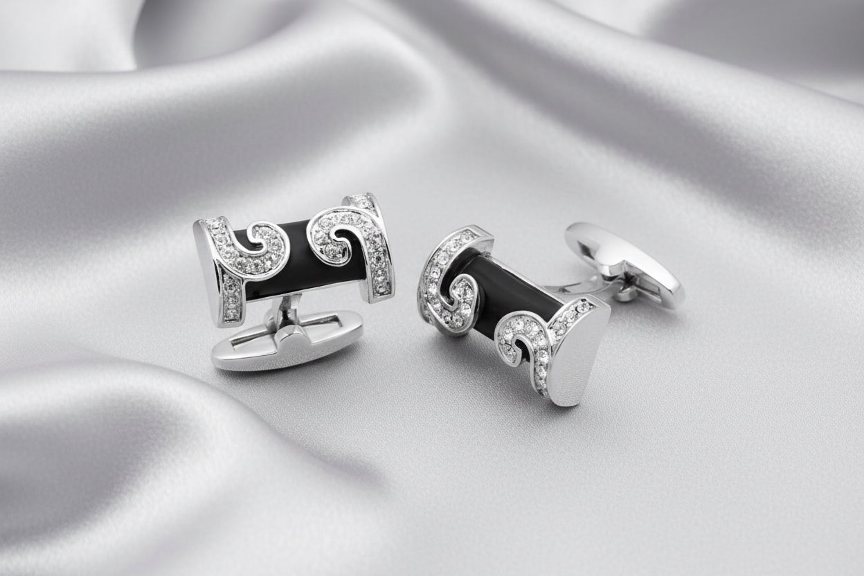 Diamond Swirl Cufflinks
